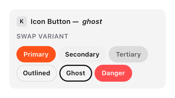 A component offers its design system variants